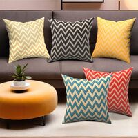 Kuber Industries Set of 5 Washable & Removable Sofa Pillow Cover for Living Room 