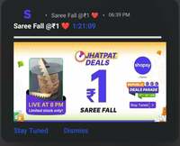 Shopsy ₹1 Deal | Saree Fall  8 PM