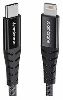Ambrane Type-C to Lightning Cable, 22.5W Fast Charging, 480Mbps Data Sync Cable Compatible with iPhone, iPad, Macbook, iMac, AirPods, 1.25m (ABTL-125 Black)