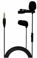 JBL Commercial CSLM30 Auxiliary Omnidirectional Lavalier Microphone with Earphone for Calls, Conferences and Monitoring
