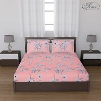 Status Contract -2024 Cotton Rich Double Bedsheet with 2 Pillow Covers for Bed Room, Home, Hotel-120 GSM (Pink)