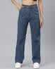 Women Washed Regular Fit Straight Jeans with Insert Pockets