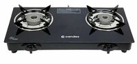 Candes Gas Stove 2 Burners with Premium Gas Saver Tornado Burners | Manual Ignition 2 Burner Gas Stove | 6mm Toughened Glass Gas Chulha | LPG Gas Stove | ISI Certified | 1 Yr Warranty