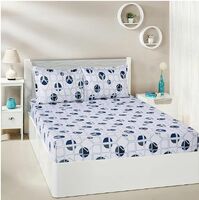 Amazon Brand - Solimo Geometrical 180 TC Cotton Double Bedsheet (Grey)