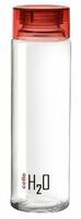 Cello H2O Glass Fridge Water Bottle with Plastic Cap | Leak Proof & Break-Proof | Wide Mouth & Easy to Clean | Best Usage for Office/School/College | 920ml | Red