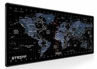 STRIFF World Map Extended Size (800 mm x 300 mm x 2 mm) Gaming Mouse Pad| Desk Mat | Stitched Edges| Non-Slip Rubber Base|Computer Laptop|Keyboard Mouse Pad for Office & Home (World Map)