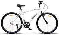 VECTOR 91 Freedom 26T White Single Speed Hybrid Cycle for Men, 18 Inches Steel Frame, Rigid