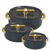 Selvel Elegance Royal Inner Steel Casserole Set of 3 | Dark Grey