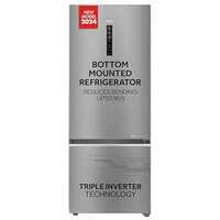 Haier 355 L, 3 Star, Convertible 14-in-1 Triple Inverter & Fan Motor Technology, with Display Frost Free, Bottom Mounted Double Door Refrigerator (HEB-363TS-P, Inox Steel, 2024 Model) 