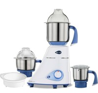  Preethi Blue Leaf Diamond MG-214 750 Watt Mixer Grinder with 3 Jars (Wet Grinding (1.5 litres) + Dry Grinding Jar (0.5 litre) + Chutney Jar (0.4 litre)Stainless steel), Blue/White 