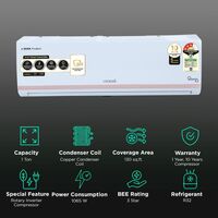 Croma 4 in 1 Convertible 1 Ton 3 Star Inverter Split AC with Dust Filter (2024 Model, Copper Condenser)