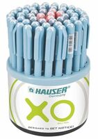 Hauser XO 0.7mm Ball Pen Tumbler | Sleek Body & Minimalistic Design | Matt Finish & Solid Body Type | Low Viscosity Ink with Ultra Durable Tip | Blue, Black & Red Ink, Pack of 50 Pens