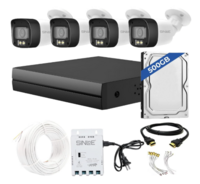 SINLOE 4 Channel 1080P Full HD DVR 2MP Night Color Outdoor Bullet 4 Pcs, 500GB Hard Disk + Motion Alert + Night Vision Full Combo Set