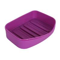 Min 2 : Kuber Industries Soap Holder for Kitchen Sink | Portable Plastic Double Desk Self Draining Soap Holder | Soap Holder for Kitchen Bathroom,Wash Basin | Purple