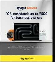 get 10% cashback upto 500 for registering amazon business account via Cred link (quiz)