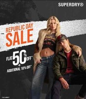 Superdry Republic day Sale | Flat 50% Off + additional 10% Off on Everything 