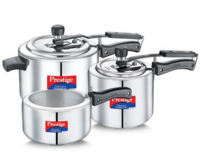 Prestige Nakshatra Essential Svachh Stainless Steel 3 Pressure Cooker combo (5+3+2)L+2 Lids