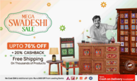 Pepperfry Mega Swadeshi Sale - Up to 76% Off + 20% Cashback on Furniture & Decor