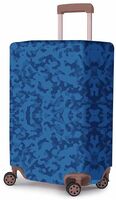 ACEPACK Polyester Fabric Stretchable & Washable Protective Luggage Cover Universal Cabin Size Fit 56 cms - 61 cms & 20" for Hard/Soft Luggage Suitcase (Camo Blue)