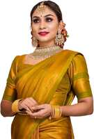 Priyangkrita Soft Litchi Silk saree (Yellow)