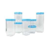 Suzec Pasta Containers for Pantry, Large Spaghetti & Noodle Canister - 7 Pcs White Kitchen Organization & Storage with Easy Lock Lids, BPA Free Plastic Containers