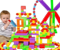 Building Block 102 Blocks Train Bricks with Wheel Educational Learning Kids Toys Games