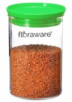 Floraware Plastic Storage Jar and Container Set I Air Tight & BPA Free Containers for Kitchen Storage Set I Grocery Kitchen Container Set I Multipurpose Jar, 900 Ml Each, Set 1, Green
