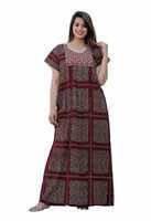 G4Girl Pure Cotton Embroidery Nighty for Women's | Night Gown | Nighty | Nightdress | Maxi | Sleepwear | Jaipuri Nighty | Nighties | Gown 