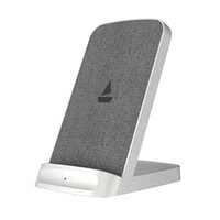  boAt Powerpod 200 Wireless Charger w/ 15W Wireless Charging, Premium Fiber Cloth Build, Dual Coils, Anti-Slip Grip, 6mm Transmission Range, Smart IC Protection, LED Indicator(White) 