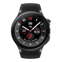 OnePlus Watch 2 WiFi + Bluetooth Google Wear OS4 Smartwatch (36.3mm AMOLED Display, GPS, Black Steel Strap)