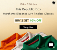 Louis Philippe Republic Day Sale - Upto 60% off + Buy 2 get Extra 1000 off or Buy 2 Get 40% off