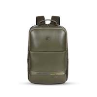 Gear Elevate Faux Leather 20L Water Resistant Anti-Theft Backpack (Olive-Yellow)