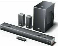 Mivi Fort Q700D Dolby Home Audio | 700W Sound bar, 5.1 Channel Home Theatre, 8-inch subwoofer, 2 Satellite Speakers, 4 Unique Input and 5 EQ Modes, LED Display, Remote Control