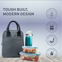 blinkit-Bulfyss Insulated Travel ‎Nylon Lunch Bag (7 ltrs, Grey)