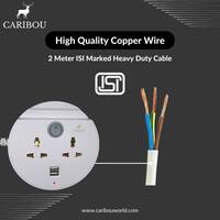 CARIBOU | 2 USB Charging Port | 2 Universal Sockets I Built-in Mobile Stand