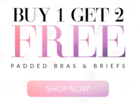 Clovia Flash Sale Buy 1 Get 2 Free on Padded Bras & Briefs + Extra Rs.100 off