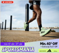 Sports Mania Shoes at Minimum 40% off + Extra 5% off  Till 27 Jan 