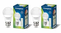 Crompton Dyna Ray 9W Round B22 LED Cool Day Light Pack of 2