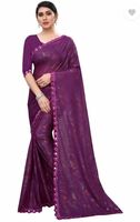 Mansvi Fashion Printed Bollywood Silk Blend Saree (Purple)