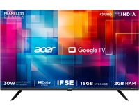 Acer G plus Series 108 CM (43 inch) Ultra HD (4K) LED Smart Google TV with (black) 2024 Model