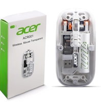 Acer Clearview Transparent Wireless & Bluetooth Rechargeable Mouse, USB Receiver, LED Colors, Bluetooth 2.4G Mini Lightweight Design for Office/PC/Mac/Laptop/Apple/ipad (White) 
