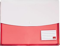 SAYA Pack of 6 Double Pocket Clear Bag Expandable (Red)