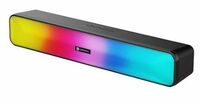 Portronics Radian 16W Bluetooth Stereo Soundbar with Multicolour LED Lights, in-Built FM Radio, Built in Mic, Aux in 3.5mm, Micro SD Slot(Black)