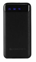 ZEBRONICS MB10000S4 Power Bank, 10000 mAh, 12W, Dual USB Output, Type C & Micro USB Input, Built in Protections, Percentage LED Display, Included USB to Type C Cable, Made in India