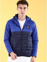 The Indian Garage Co Men Colourblock Regular Fit Hooded Puffer Jacket