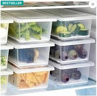 Mataiva Plastic Fridge Container - 1500 ml  (Pack of 6, Multicolor)