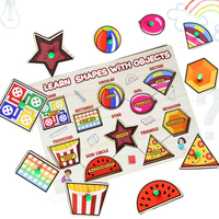 Adora Wooden Learning Educational Game Board for Kids, Shape Their Learning Journey: Educational Shapes Puzzle Game for Kids Wooden Shapes Puzzle Learning Game for Boys & Girls