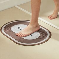  Amazon Brand - Solimo Water Absorbent Non-Slip Bathmat | Bathroom Mat | Anti-Skid, Lightweight | Super Absorbent | 38 cms X 58 cms (Brown) 