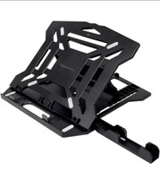  AmazonBasics 2-in-1 Laptop and Mobile Stand, Ergonomic, Adjustable Height, Anti-Slip Base, Heat Dissipation, Portable, Lightweight, Compatible with All Laptops Up to 15.6" (Abs, Black) 