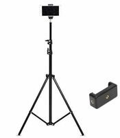 Tygot Lightweight & Portable Portable 7 Feet (84 Inch) Long Tripod Stand with Adjustable Mobile Clip Holder for All Mobiles & Cameras (Black)